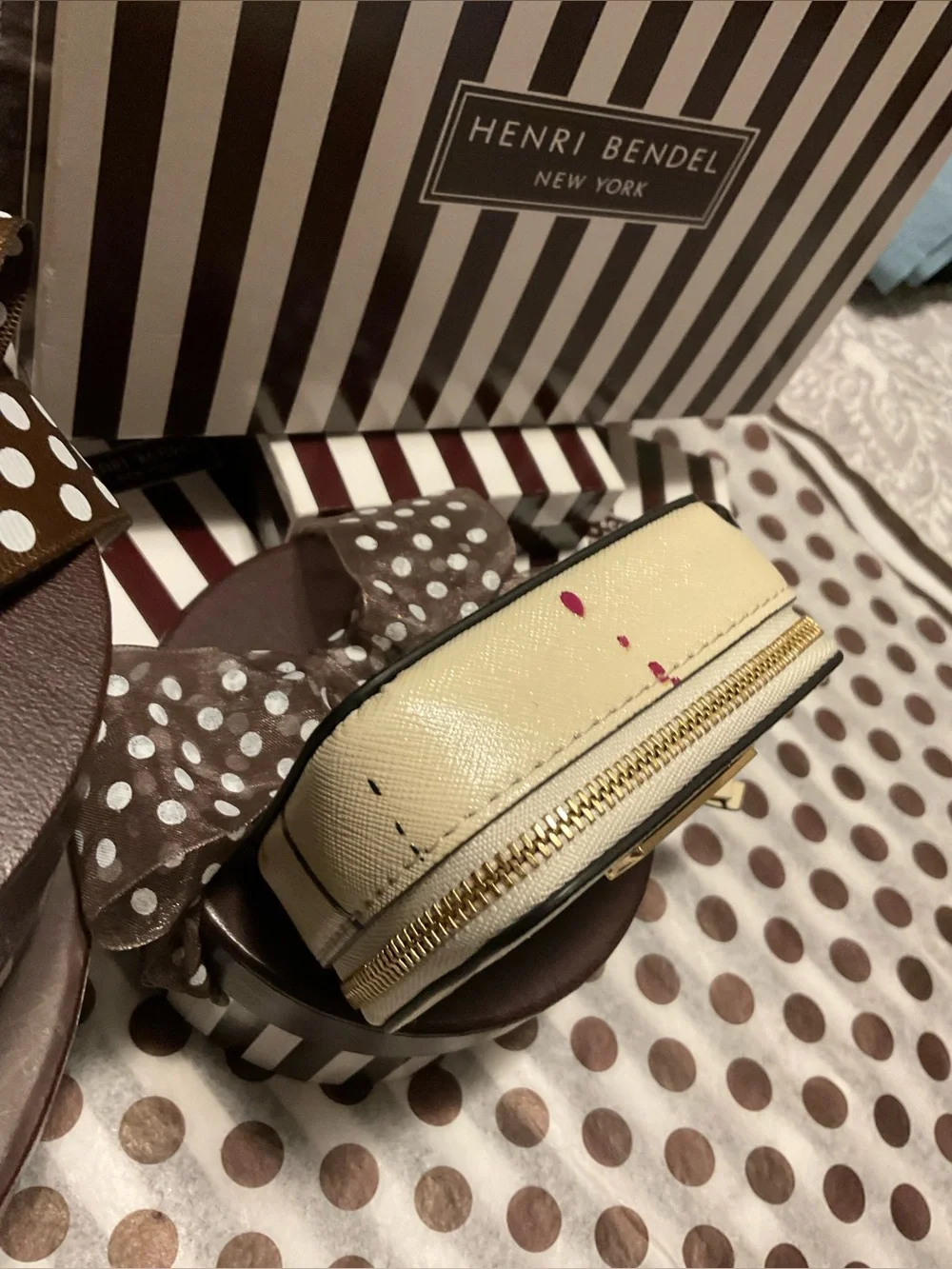 Henri Bendel W 57th Splatter Paint Pattern Zipper Case